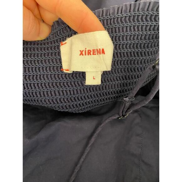 XIRENA Freya Dress Navy Blue Cotton Smocked Maxi Ruffle Hem Tuckernuck - Picture 14 of 14